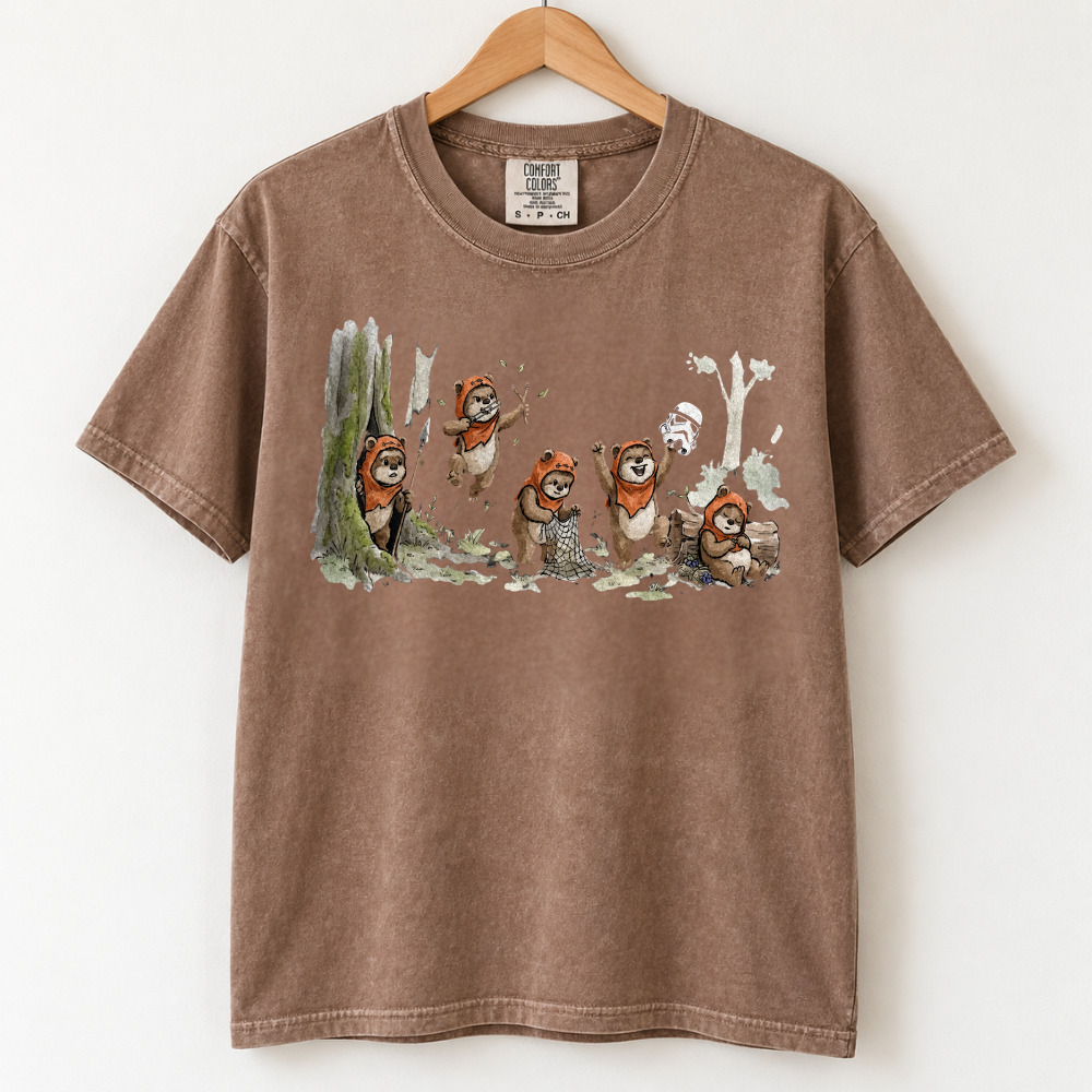 Comfort Colors Star Wars Ewoks Forest Endor Characters Sandstone T-Shirt